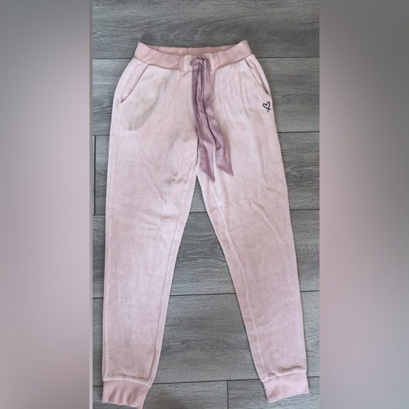 Victorias Secret Size XS Lounge Pants Velvet Velour Comfy Dusty Pink - Picture 1 of 10